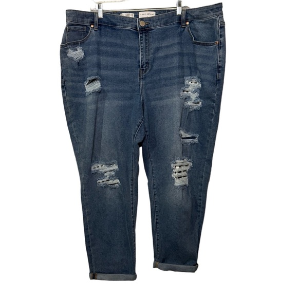 Lane Bryant Denim - NEW Lane Bryant Signature Fit Mid Rise Boyfriend distressed crop jeans Womens 22